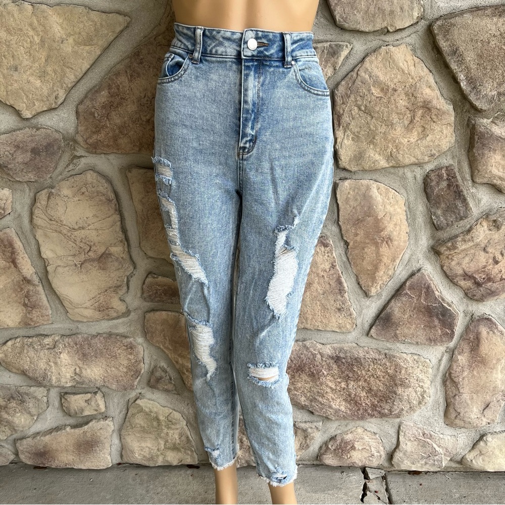 TINSELTOWN | Distressed Jeans with Frayed Hems